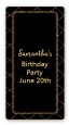 Black and Gold Glitter - Custom Rectangle Birthday Party Sticker/Labels thumbnail