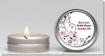 Black and Red Vine - Bridal Shower Candle Favors