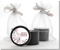 Black and Red Vine - Bridal Shower Black Candle Tin Favors