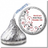 Black and Red Vine - Hershey Kiss Bridal Shower Sticker Labels