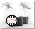Black And White Stripe Floral Watercolor - Bridal Shower Black Candle Tin Favors thumbnail