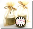 Black And White Stripe Floral Watercolor - Bridal Shower Gold Tin Candle Favors thumbnail