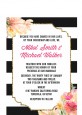 Black And White Stripe Floral Watercolor - Bridal Shower Petite Invitations thumbnail