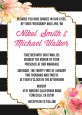 Black And White Stripe Floral Watercolor - Bridal Shower Invitations thumbnail
