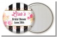 Black And White Stripe Floral Watercolor - Personalized Bridal Shower Pocket Mirror Favors thumbnail