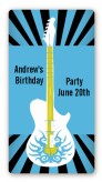 Rock Star Guitar Blue - Custom Rectangle Birthday Party Sticker/Labels