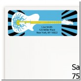 Rock Star Guitar Blue - Birthday Party Return Address Labels