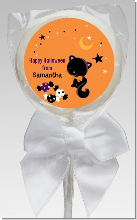 Black Cat - Personalized Halloween Lollipop Favors