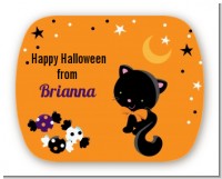 Black Cat - Personalized Halloween Rounded Corner Stickers