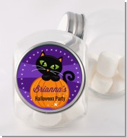 Black Cat Pumpkin - Personalized Halloween Candy Jar