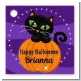 Black Cat Pumpkin - Personalized Halloween Card Stock Favor Tags thumbnail