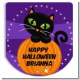 Black Cat Pumpkin - Personalized Hand Sanitizer Sticker Labels thumbnail