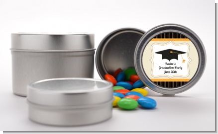 Black - Custom Graduation Party Favor Tins