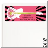 Rock Star Guitar Pink - Birthday Party Return Address Labels