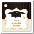Black & Gold - Personalized Graduation Party Card Stock Favor Tags thumbnail