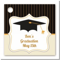 Black & Gold - Personalized Graduation Party Card Stock Favor Tags