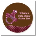 Baby Bling Pink Pacifier - Round Personalized Baby Shower Sticker Labels thumbnail