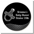 Baby Bling Pacifier - Round Personalized Baby Shower Sticker Labels thumbnail