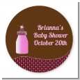 Baby Bling Pink - Round Personalized Baby Shower Sticker Labels thumbnail