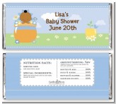 Blooming Baby Boy African American - Personalized Baby Shower Candy Bar Wrappers