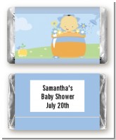 Blooming Baby Boy Asian - Personalized Baby Shower Mini Candy Bar Wrappers