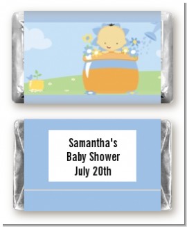 Blooming Baby Boy Asian - Personalized Baby Shower Mini Candy Bar Wrappers