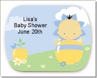 Blooming Baby Boy Asian - Personalized Baby Shower Rounded Corner Stickers