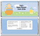 Blooming Baby Boy Caucasian - Personalized Baby Shower Candy Bar Wrappers