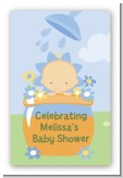 Blooming Baby Boy Caucasian - Custom Large Rectangle Baby Shower Sticker/Labels