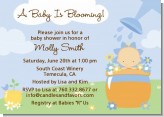Blooming Baby Boy Caucasian - Baby Shower Invitations