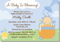 Blooming Baby Boy Caucasian - Baby Shower Invitations