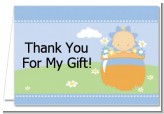 Blooming Baby Boy Caucasian - Baby Shower Thank You Cards