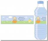 Blooming Baby Boy Caucasian - Personalized Baby Shower Water Bottle Labels