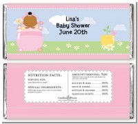Blooming Baby Girl African American - Personalized Baby Shower Candy Bar Wrappers