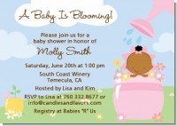 Blooming Baby Girl African American - Baby Shower Invitations
