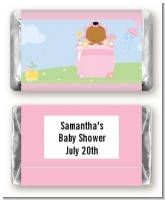 Blooming Baby Girl African American - Personalized Baby Shower Mini Candy Bar Wrappers