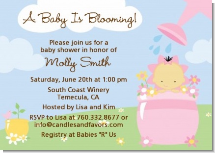Blooming Baby Girl Asian - Baby Shower Invitations