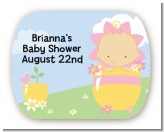Blooming Baby Girl Asian - Personalized Baby Shower Rounded Corner Stickers