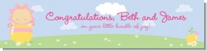 Blooming Baby Girl Caucasian - Personalized Baby Shower Banners