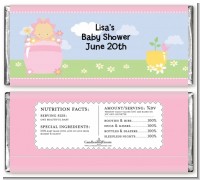 Blooming Baby Girl Caucasian - Personalized Baby Shower Candy Bar Wrappers