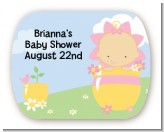 Blooming Baby Girl Caucasian - Personalized Baby Shower Rounded Corner Stickers