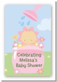 Blooming Baby Girl Caucasian - Custom Large Rectangle Baby Shower Sticker/Labels
