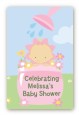 Blooming Baby Girl Caucasian - Custom Large Rectangle Baby Shower Sticker/Labels thumbnail