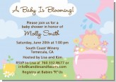 Blooming Baby Girl Caucasian - Baby Shower Invitations