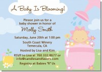 Blooming Baby Girl Caucasian - Baby Shower Invitations