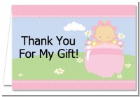 Blooming Baby Girl Caucasian - Baby Shower Thank You Cards