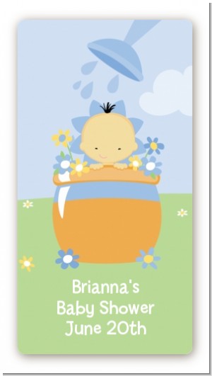 Blooming Baby Boy Asian - Custom Rectangle Baby Shower Sticker/Labels