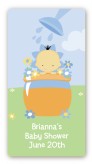 Blooming Baby Boy Asian - Custom Rectangle Baby Shower Sticker/Labels