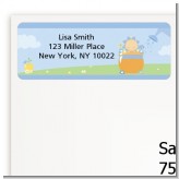 Blooming Baby Boy Caucasian - Baby Shower Return Address Labels