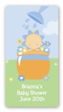 Blooming Baby Boy Caucasian - Custom Rectangle Baby Shower Sticker/Labels